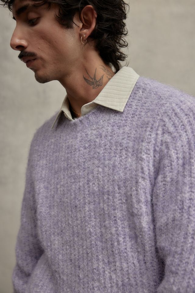 Maglione Soffice Costolato Lilla Loom #2