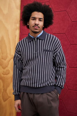 Iets frans. Polo Rayé Gris Anthracite en taille: Small - iets frans... - Modalova