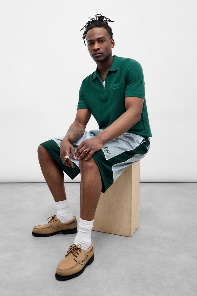 iets frans... Green Vertical Knit Polo Shirt #1