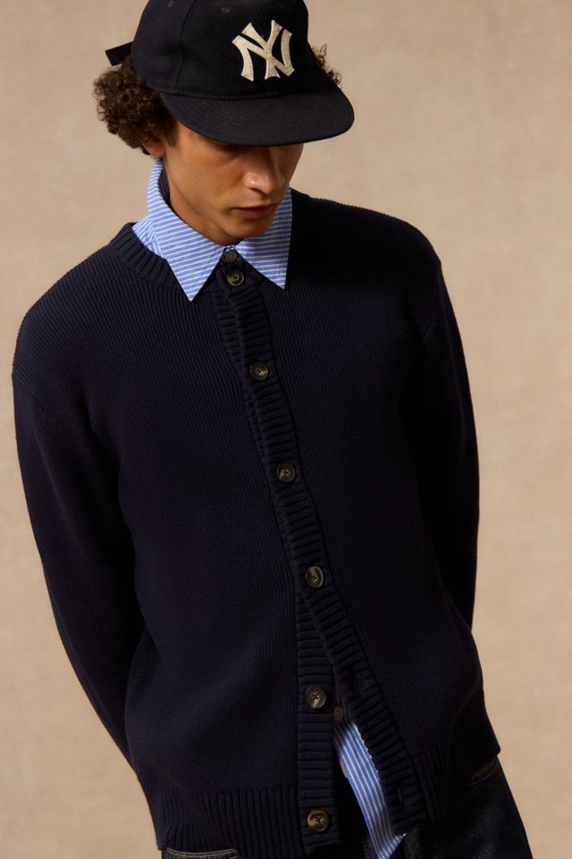 Loom Navy Rundhals-Strickjacke #1