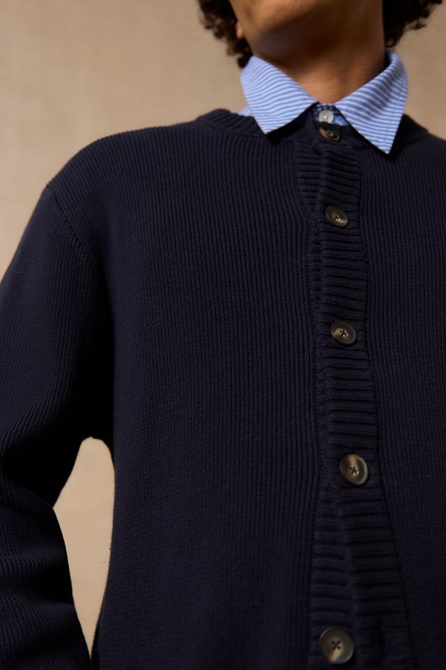 Loom Navy Rundhals-Strickjacke #2