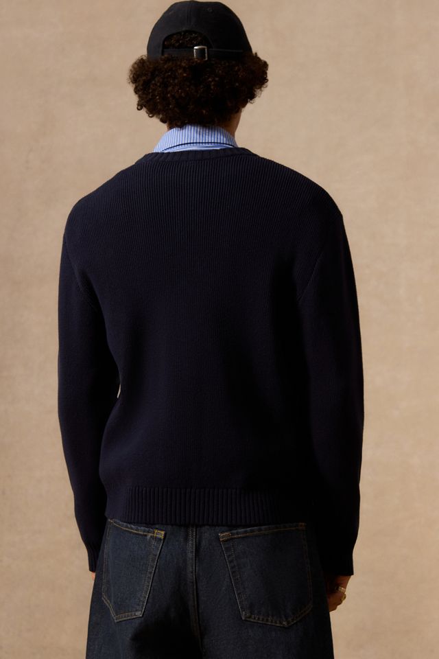 Loom Navy Rundhals-Strickjacke #3