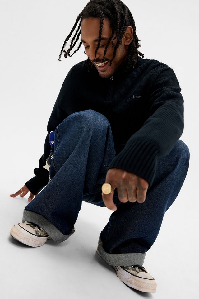 iets frans... Black Knit Quarter Zip Jumper #2