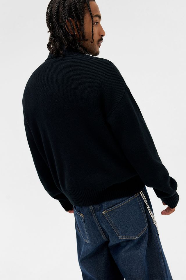 iets frans... Black Knit Quarter Zip Jumper #3