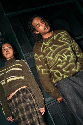 iets frans... Pull vert graffiti Remi