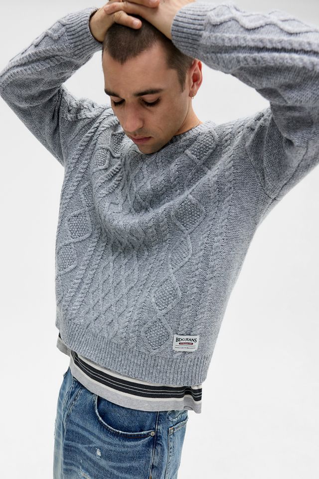 BDG Grey Cable Knit Jumper #2