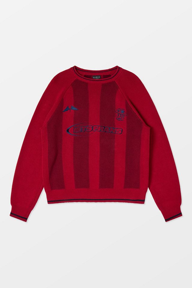 iets frans... Red Vertical Stripe Knit Jumper #5
