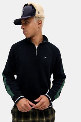 iets frans... Black Panel Mock Neck Jumper