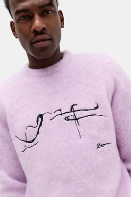 Loom Lilac Graphic Brushed Knit Jumper