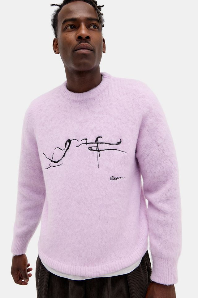 Loom Lilac Graphic Brushed Knit Jumper #1