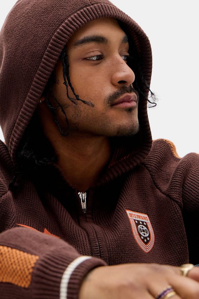 iets frans... Brown Sport Knit Hoodie #1