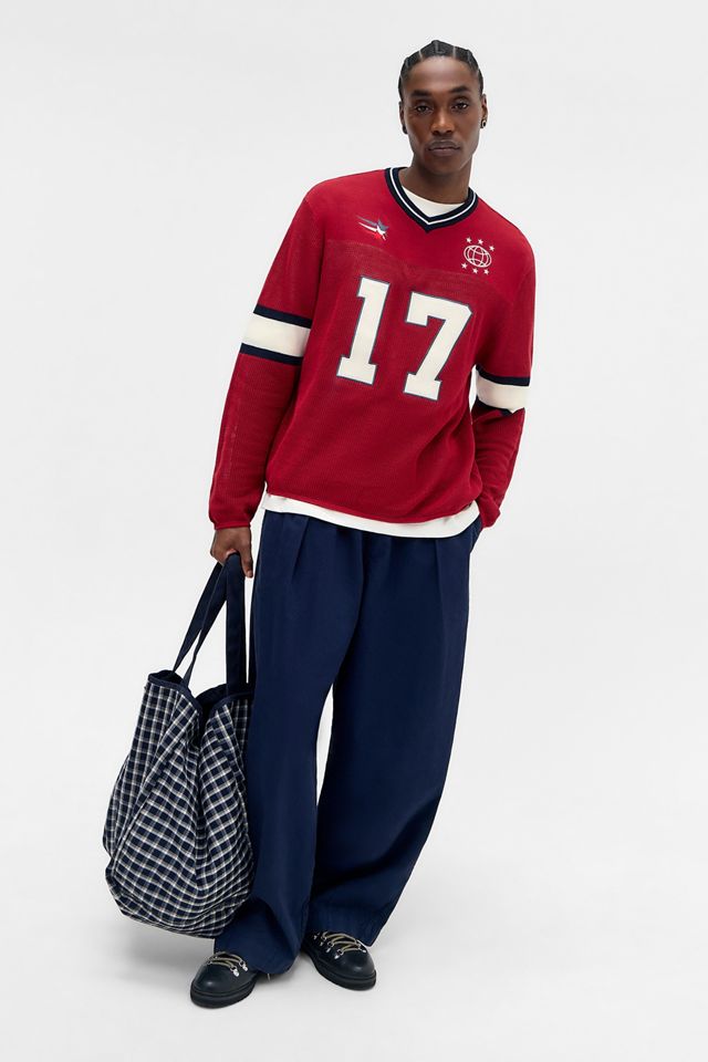 iets frans... Red Varsity Long Sleeve Knit Jumper #2