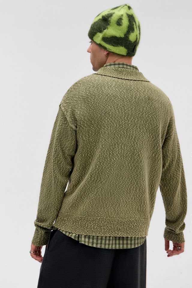 Ayker Green Textured Polo Jumper #4