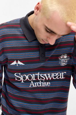 iets frans... Polo a Maniche Lunghe a Righe Blu Navy