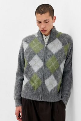 Loom Argyle Zip-Through Strickcardigan