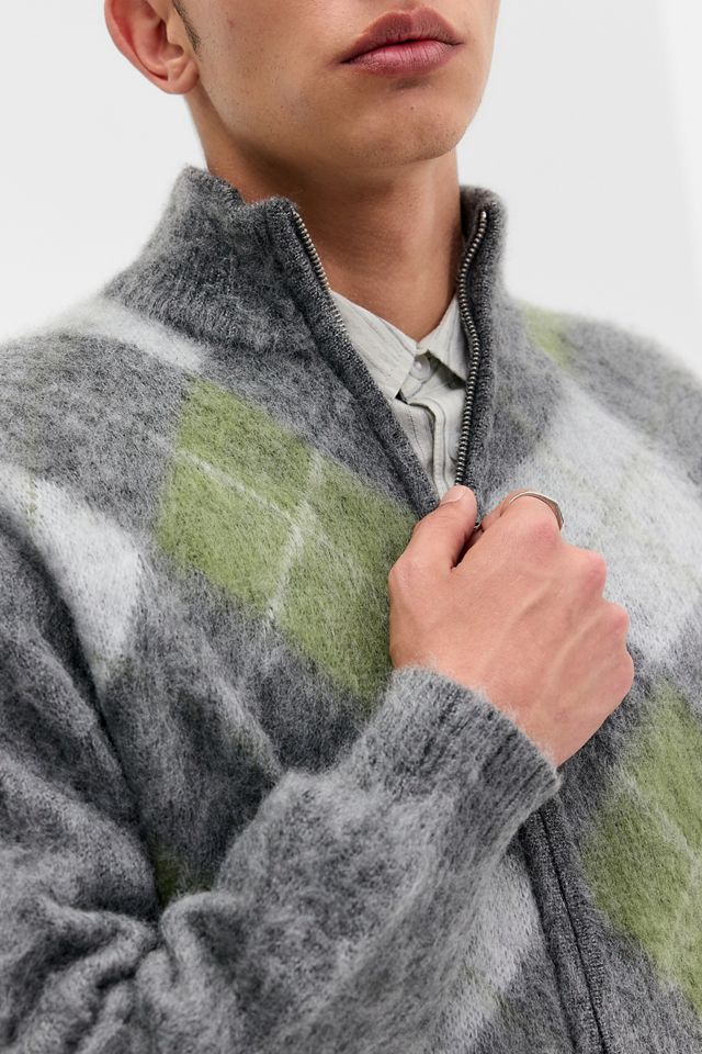 Loom Argyle Zip-Through Strickcardigan #2