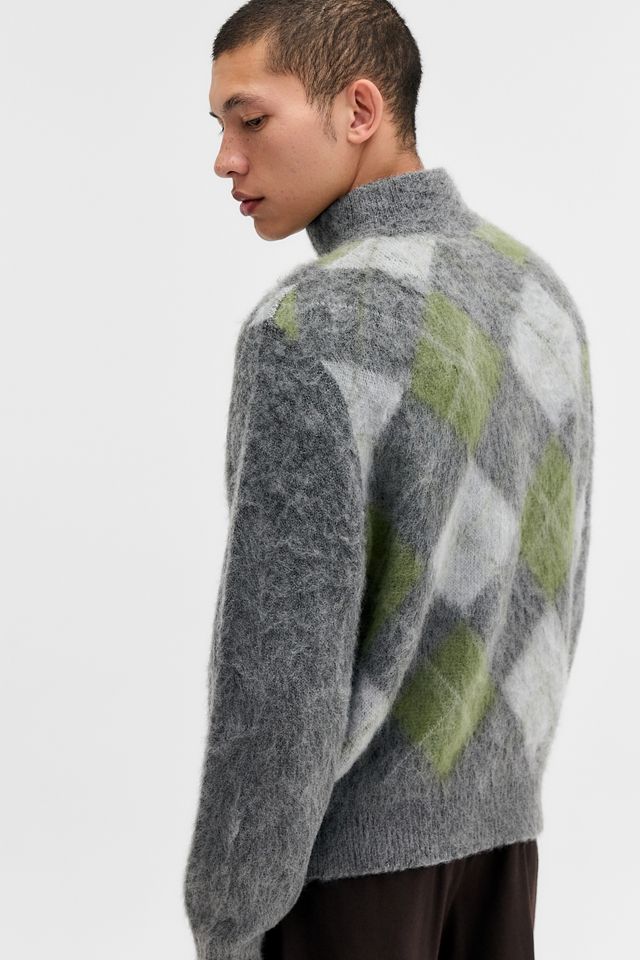 Loom Argyle Zip-Through Strickcardigan #3