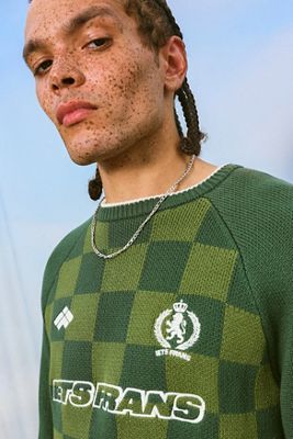iets frans.. Green Checkerboard Sport Jumper
