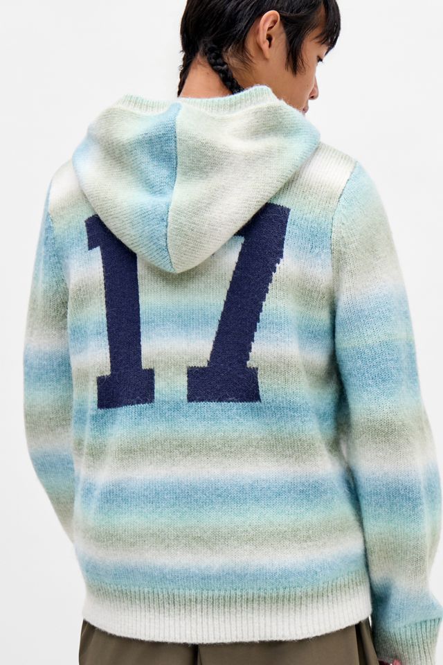 iets frans... Blue Ombre Stripe Knit Hoodie #3