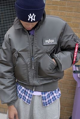 Alpha Industries Grey CWU 45 Bomber Jacket