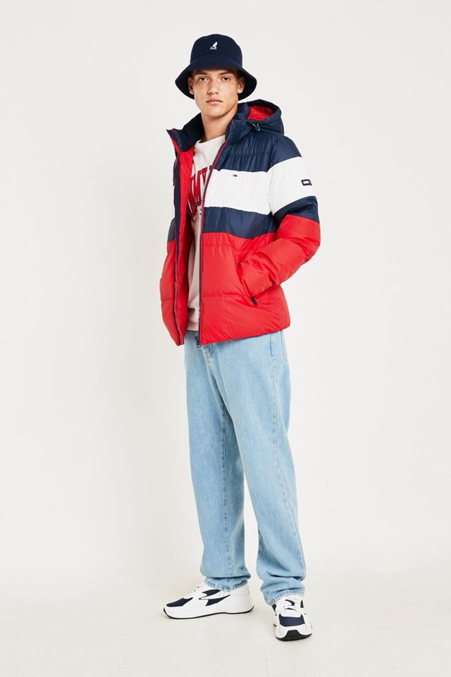 Tommy Jeans Rugby Stripe Red Puffer Jacket #3