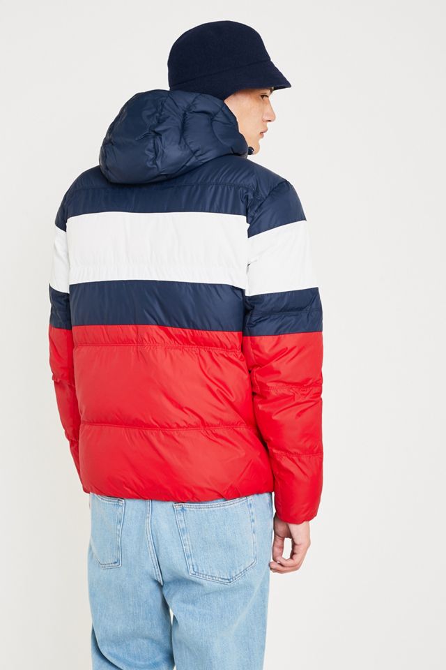 Tommy Jeans Rugby Stripe Red Puffer Jacket #5