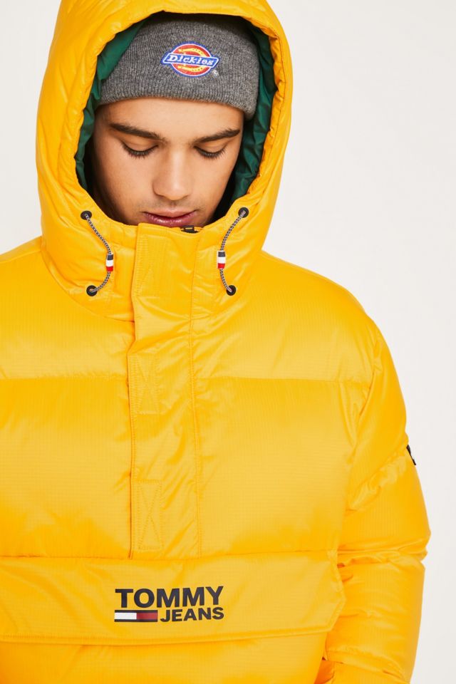 Tommy jeans yellow padded popover clearance jacket