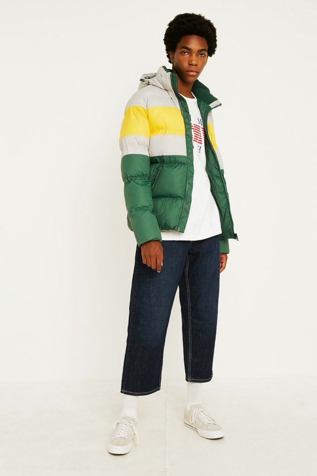 Tommy Jeans - Doudoune style Rugby jaune à rayures #1