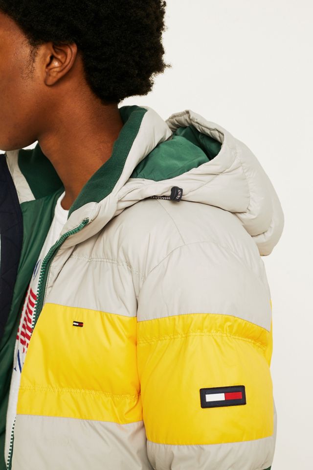 Tommy Jeans - Doudoune style Rugby jaune à rayures #3