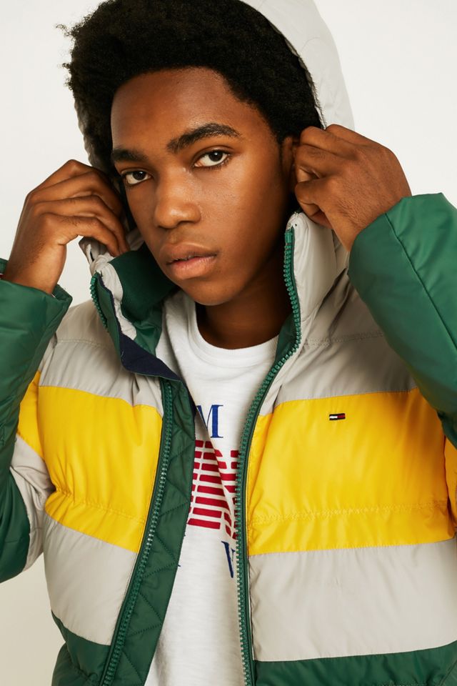 Tommy Jeans - Doudoune style Rugby jaune à rayures #5