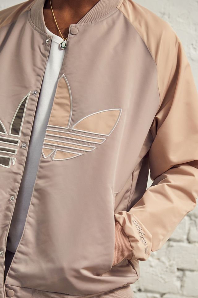 人気 ADIDAS ORIGINALS COLLEGIATE BOMBER JACKET Adidas Collegiate Premium Varsity Bomber Jacket Q3 White