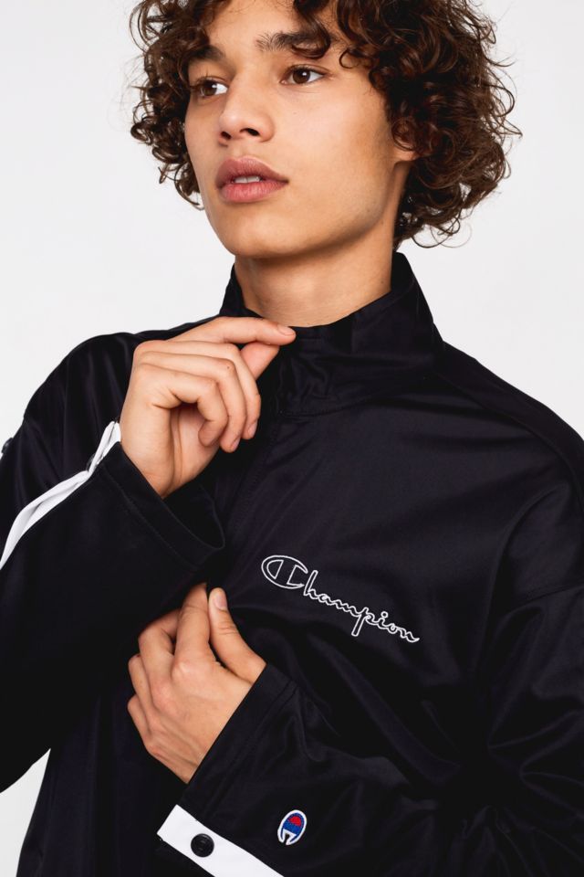 Champion black best sale track jacket