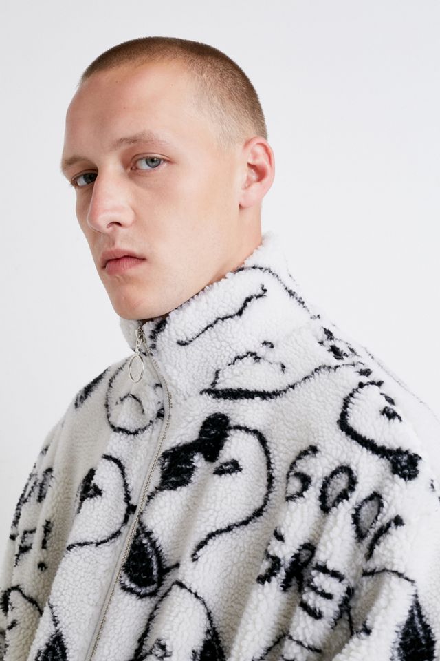 美品【GOOD GRIEF 】    Sweat Coat Lazy Oaf X Peanuts Good Grief Zip-Through Teddy Jacket | Urban
