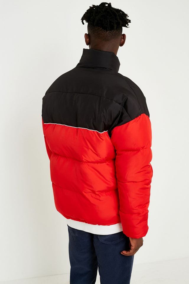 UO Red and Black Panel Puffer Jacket #4