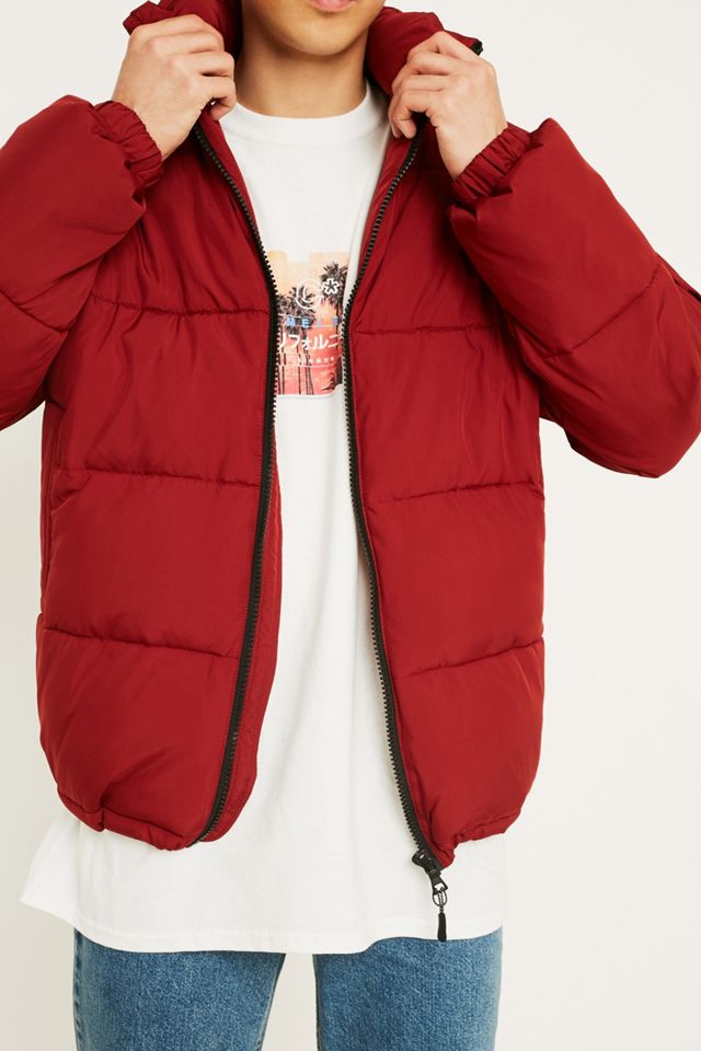 UO Maroon Puffer Jacket #2