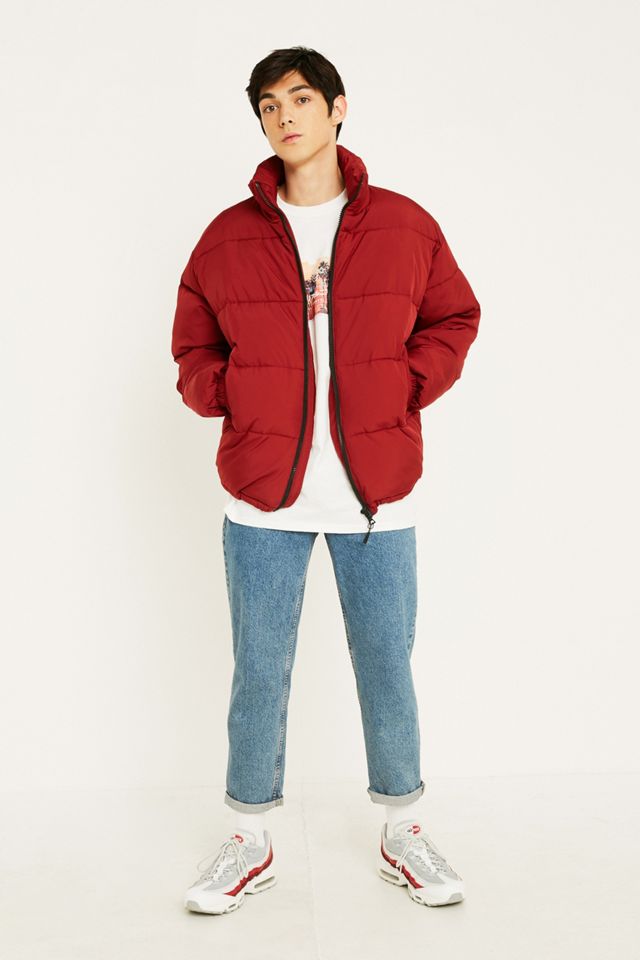 UO Maroon Puffer Jacket #5