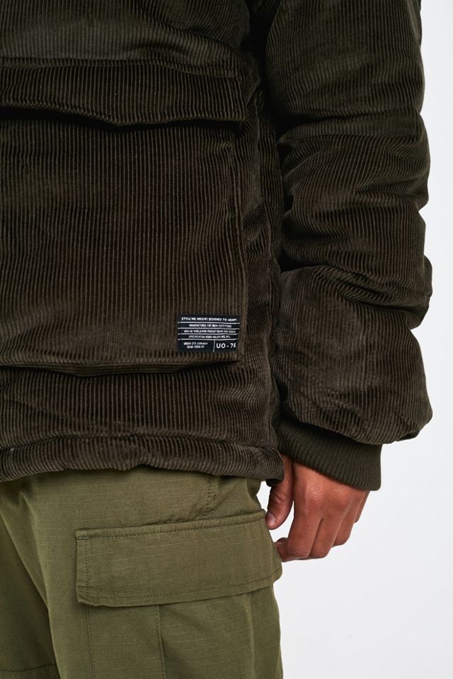 UO Moss Green Corduroy Puffer Jacket #4