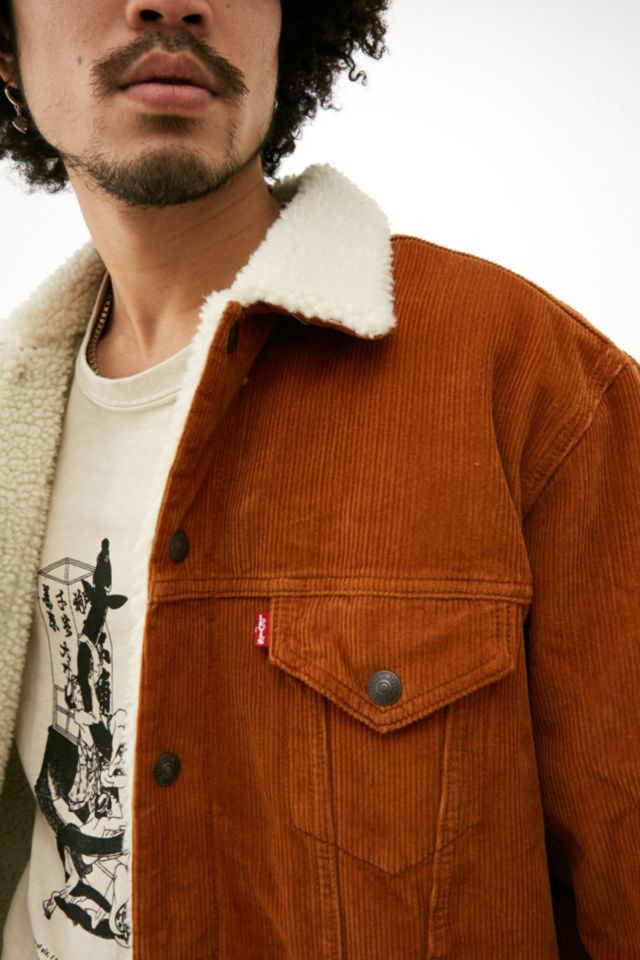 Levi's Glazed Ginger Vintage Fit Sherpa Trucker Jacket | Urban Outfitters UK