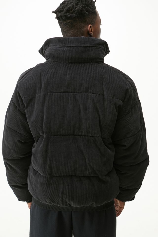 iets frans Washed Black Corduroy Puffer Jacket Urban