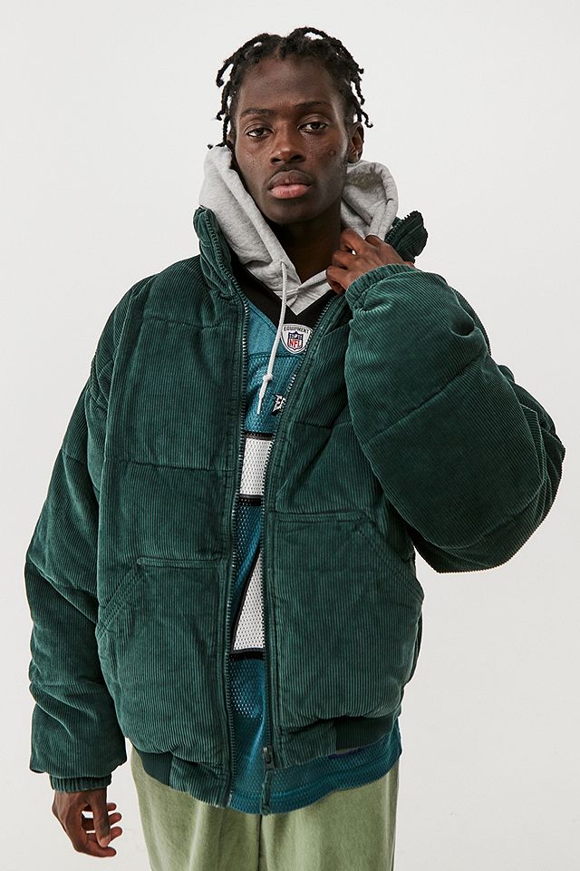 iets frans... Emerald Embroidered Corduroy Puffer Jacket | Urban ...