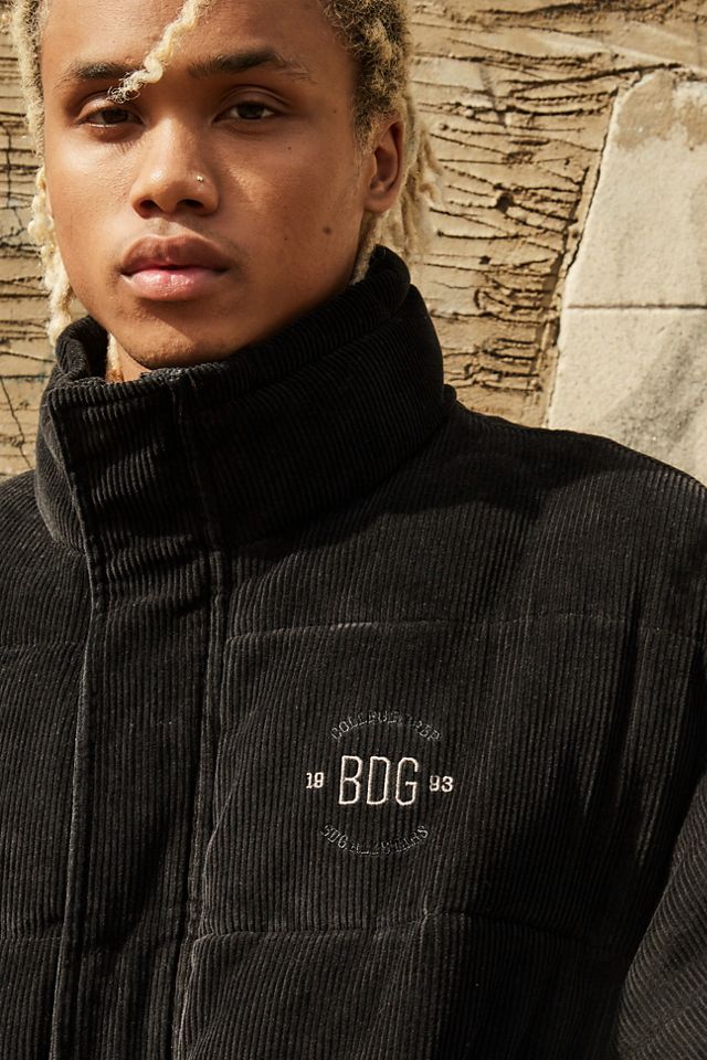 BDG Black Corduroy Puffer Jacket #4