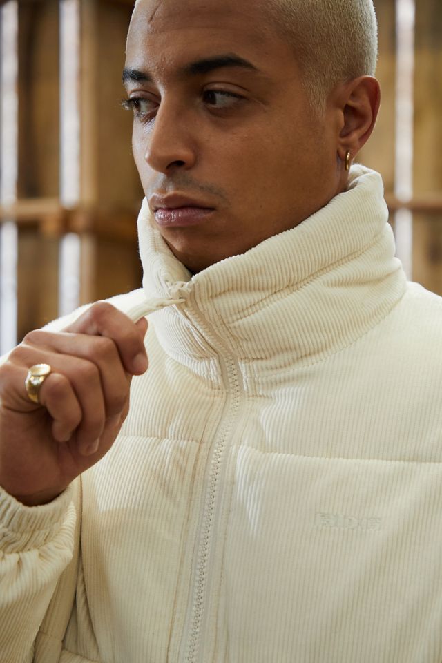 BDG giacca puffer in velluto a coste ricamato Ecru #2