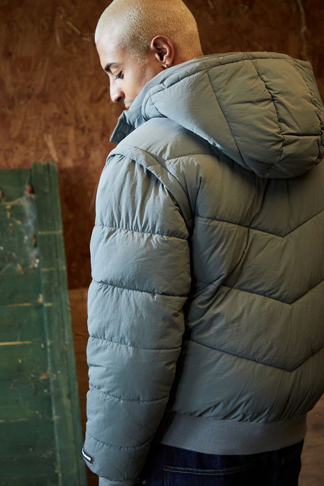 iets frans... Sage Chevron Modular Two-In-One Puffer Jacket | Urban ...