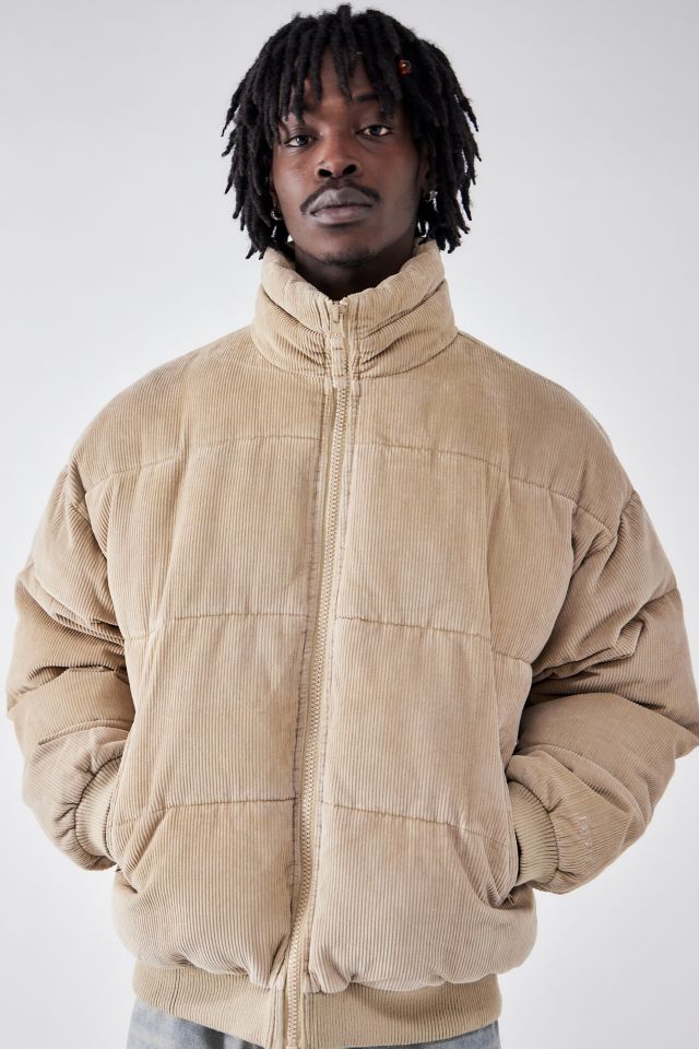 Tan corduroy puffer jacket on sale