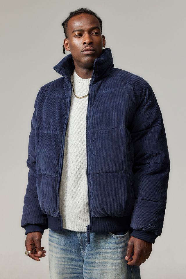 BDG Navy Corduroy Puffer Jacket Urban Outfitters UK