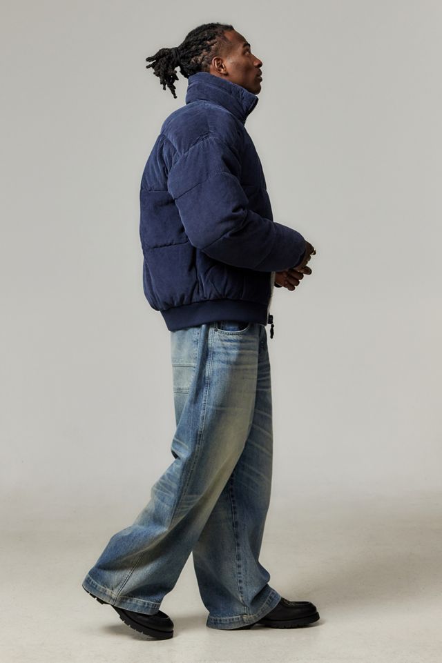 BDG Navy Corduroy Puffer Jacket #1