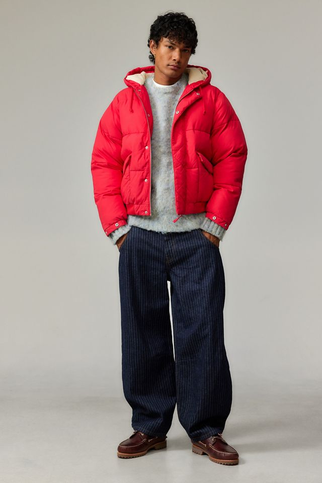BDG Red Cotton Puffer Jacket #1