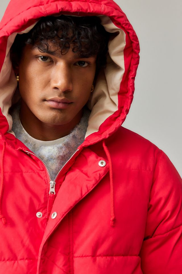 BDG Red Cotton Puffer Jacket #3