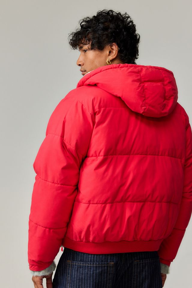 BDG Red Cotton Puffer Jacket #4