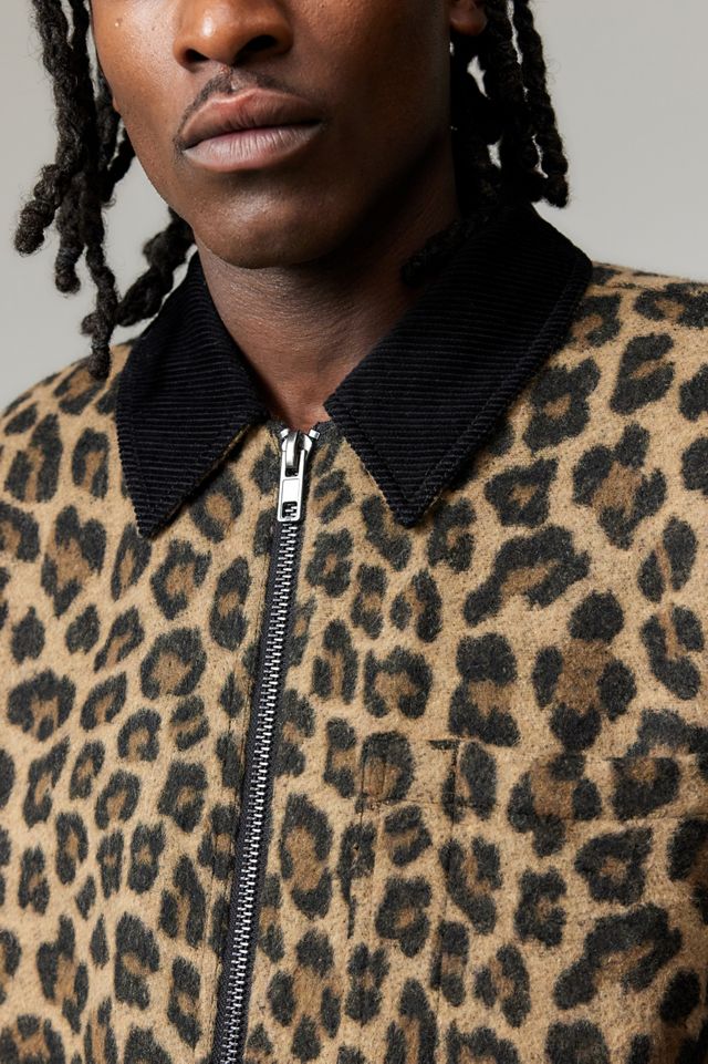 BDG Veste de travailleur zippée à imprimé léopard Alba #1